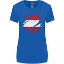 Torn Austria Flag Austrian Day Football Womens Wider Cut T-Shirt Royal Blue