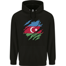 Torn Azerbaijan Flag Azerbaijani Day Football Childrens Kids Hoodie Black