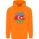 Torn Azerbaijan Flag Azerbaijani Day Football Childrens Kids Hoodie Orange