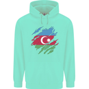 Torn Azerbaijan Flag Azerbaijani Day Football Childrens Kids Hoodie Peppermint