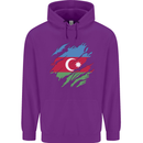 Torn Azerbaijan Flag Azerbaijani Day Football Childrens Kids Hoodie Purple