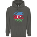 Torn Azerbaijan Flag Azerbaijani Day Football Childrens Kids Hoodie Storm Grey