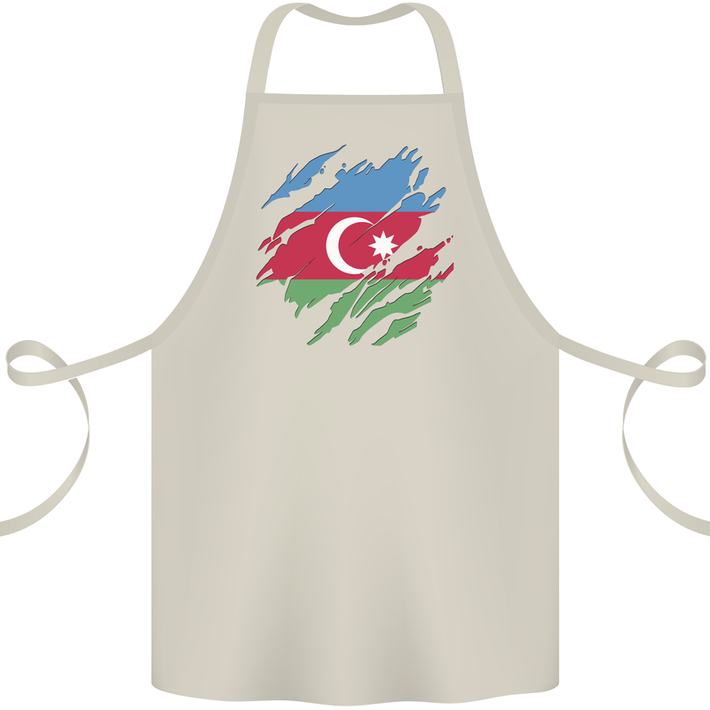 Torn Azerbaijan Flag Azerbaijani Day Football Cotton Apron 100% Organic Natural