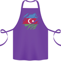 Torn Azerbaijan Flag Azerbaijani Day Football Cotton Apron 100% Organic Purple