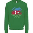 Torn Azerbaijan Flag Azerbaijani Day Football Kids Sweatshirt Jumper Irish Green