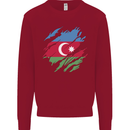 Torn Azerbaijan Flag Azerbaijani Day Football Kids Sweatshirt Jumper Red