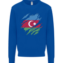 Torn Azerbaijan Flag Azerbaijani Day Football Kids Sweatshirt Jumper Royal Blue