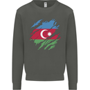 Torn Azerbaijan Flag Azerbaijani Day Football Kids Sweatshirt Jumper Storm Grey