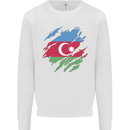 Torn Azerbaijan Flag Azerbaijani Day Football Kids Sweatshirt Jumper White