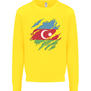 Torn Azerbaijan Flag Azerbaijani Day Football Kids Sweatshirt Jumper Yellow