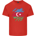 Torn Azerbaijan Flag Azerbaijani Day Football Kids T-Shirt Childrens Red