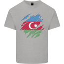 Torn Azerbaijan Flag Azerbaijani Day Football Kids T-Shirt Childrens Sports Grey