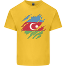 Torn Azerbaijan Flag Azerbaijani Day Football Kids T-Shirt Childrens Yellow
