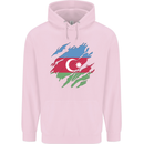 Torn Azerbaijan Flag Azerbaijani Day Football Mens 80% Cotton Hoodie Light Pink