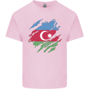 Torn Azerbaijan Flag Azerbaijani Day Football Mens Cotton T-Shirt Tee Top Light Pink
