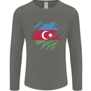 Torn Azerbaijan Flag Azerbaijani Day Football Mens Long Sleeve T-Shirt Charcoal