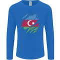 Torn Azerbaijan Flag Azerbaijani Day Football Mens Long Sleeve T-Shirt Royal Blue