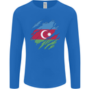 Torn Azerbaijan Flag Azerbaijani Day Football Mens Long Sleeve T-Shirt Royal Blue