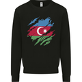 Torn Azerbaijan Flag Azerbaijani Day Football Mens Sweatshirt Jumper Black