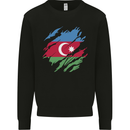 Torn Azerbaijan Flag Azerbaijani Day Football Mens Sweatshirt Jumper Black