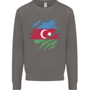 Torn Azerbaijan Flag Azerbaijani Day Football Mens Sweatshirt Jumper Charcoal
