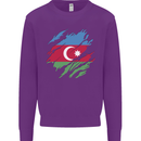 Torn Azerbaijan Flag Azerbaijani Day Football Mens Sweatshirt Jumper Purple