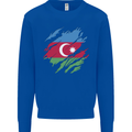 Torn Azerbaijan Flag Azerbaijani Day Football Mens Sweatshirt Jumper Royal Blue