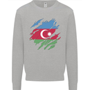 Torn Azerbaijan Flag Azerbaijani Day Football Mens Sweatshirt Jumper Sports Grey