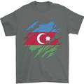 Torn Azerbaijan Flag Azerbaijani Day Football Mens T-Shirt 100% Cotton Charcoal