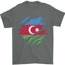 Torn Azerbaijan Flag Azerbaijani Day Football Mens T-Shirt 100% Cotton Charcoal