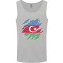 Torn Azerbaijan Flag Azerbaijani Day Football Mens Vest Tank Top Sports Grey
