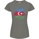 Torn Azerbaijan Flag Azerbaijani Day Football Womens Petite Cut T-Shirt Charcoal