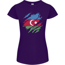 Torn Azerbaijan Flag Azerbaijani Day Football Womens Petite Cut T-Shirt Purple