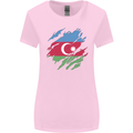 Torn Azerbaijan Flag Azerbaijani Day Football Womens Wider Cut T-Shirt Light Pink
