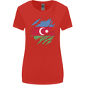 Torn Azerbaijan Flag Azerbaijani Day Football Womens Wider Cut T-Shirt Red