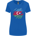 Torn Azerbaijan Flag Azerbaijani Day Football Womens Wider Cut T-Shirt Royal Blue