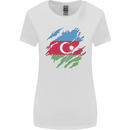 Torn Azerbaijan Flag Azerbaijani Day Football Womens Wider Cut T-Shirt White