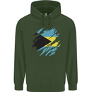 Torn Bahamas Flag Bahamians Day Football Childrens Kids Hoodie Forest Green