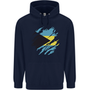 Torn Bahamas Flag Bahamians Day Football Childrens Kids Hoodie Navy Blue
