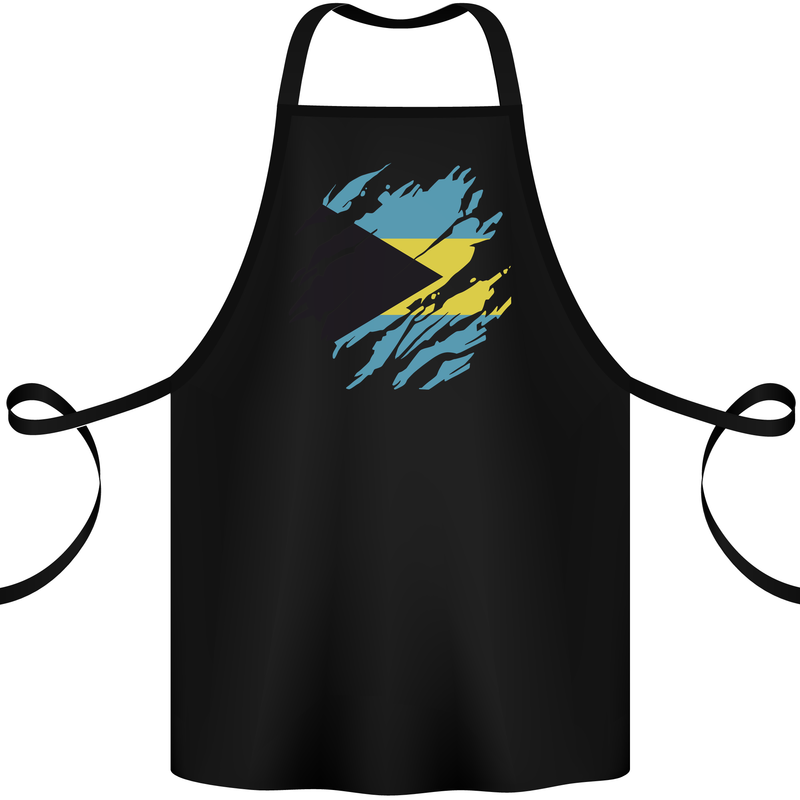 Torn Bahamas Flag Bahamians Day Football Cotton Apron 100% Organic Black