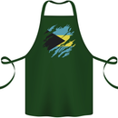 Torn Bahamas Flag Bahamians Day Football Cotton Apron 100% Organic Forest Green