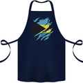 Torn Bahamas Flag Bahamians Day Football Cotton Apron 100% Organic Navy Blue