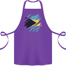 Torn Bahamas Flag Bahamians Day Football Cotton Apron 100% Organic Purple