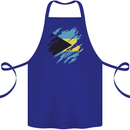 Torn Bahamas Flag Bahamians Day Football Cotton Apron 100% Organic Royal Blue