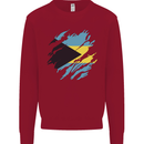 Torn Bahamas Flag Bahamians Day Football Kids Sweatshirt Jumper Red