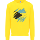 Torn Bahamas Flag Bahamians Day Football Kids Sweatshirt Jumper Yellow