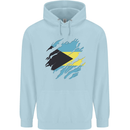 Torn Bahamas Flag Bahamians Day Football Mens 80% Cotton Hoodie Light Blue