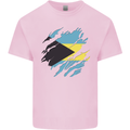 Torn Bahamas Flag Bahamians Day Football Mens Cotton T-Shirt Tee Top Light Pink