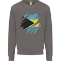 Torn Bahamas Flag Bahamians Day Football Mens Sweatshirt Jumper Charcoal