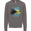 Torn Bahamas Flag Bahamians Day Football Mens Sweatshirt Jumper Charcoal